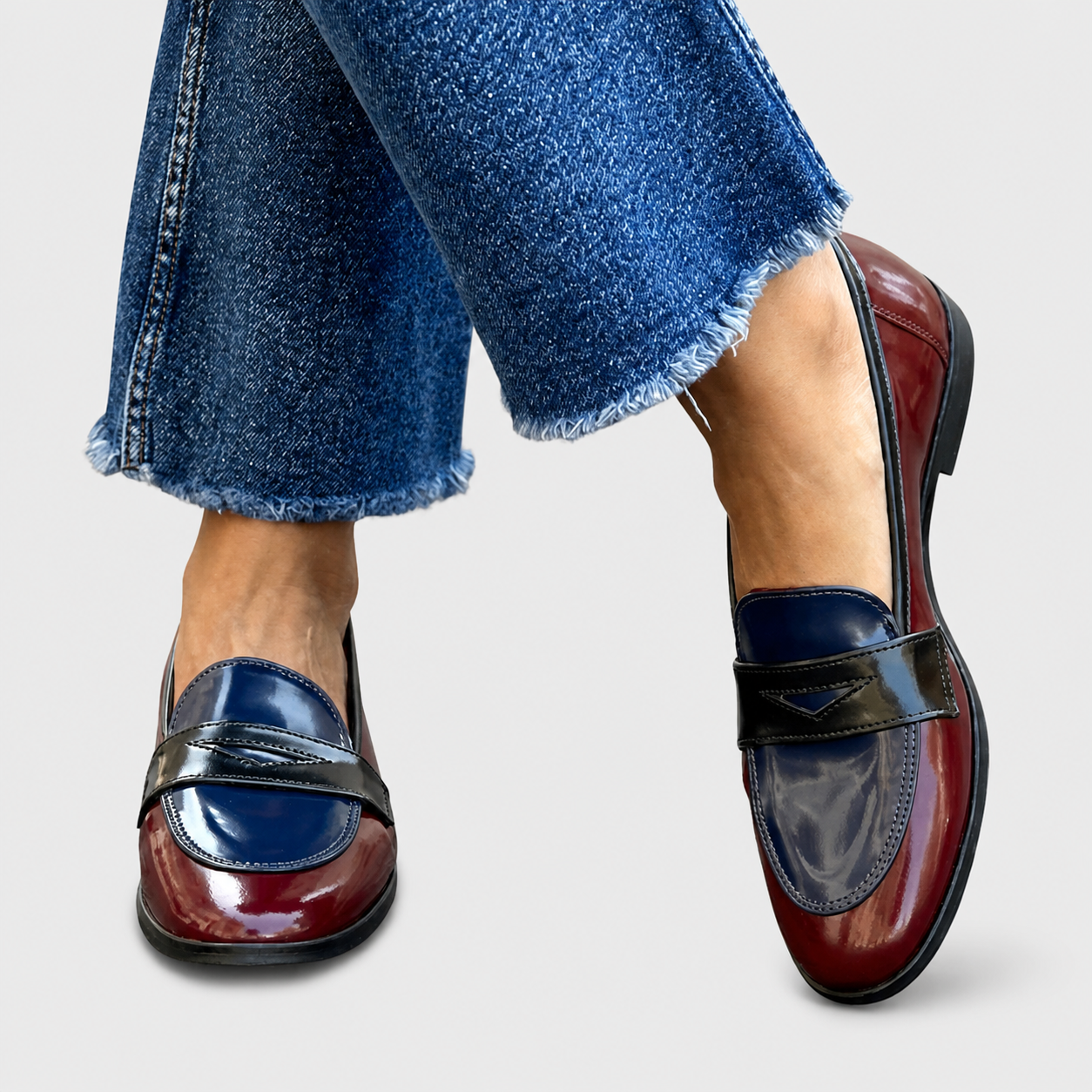 Deolinda | Mocassins com Detalhes em Contraste