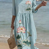 Vestido Casual Feminino com Padrão Floral