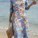 Vestido Casual Feminino com Padrão Floral