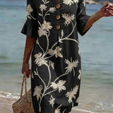 Vestido Casual Feminino com Padrão Floral