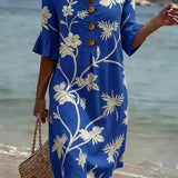 Vestido Casual Feminino com Padrão Floral