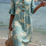 Vestido Casual Feminino com Padrão Floral