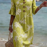 Vestido Casual Feminino com Padrão Floral